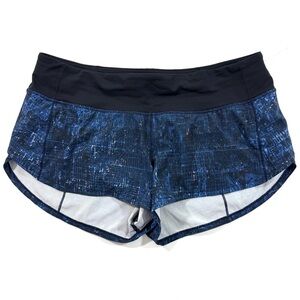 Lululemon Speed Shorts Size 8 City Lights Blue Black